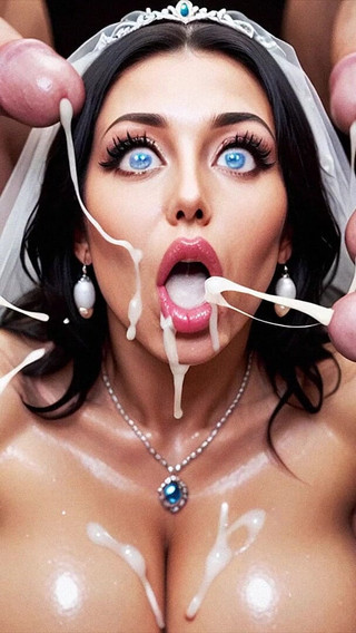 Amelia and Oscar Sex in Bukkake Wedding Party.bride Curvy Woman with Big Tits, Big Dick,cumshot, Cuckold, Bukkake