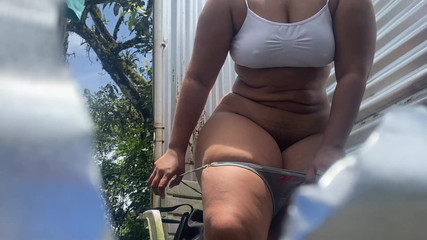 Booth Shows Big Ass on Brazil Beach