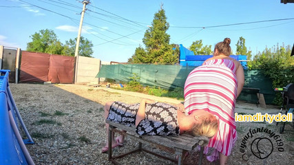 BBW's Wind-swept Dress: Outdoor Farting Fun on the Face