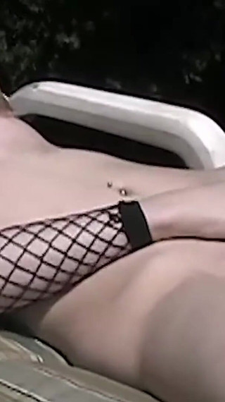 A Brunette in a Bikini Masturbates by the Pool and Gets Drilled with a Dildo