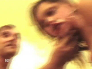 Two Horny Dudes Dominating on Their Brunett.