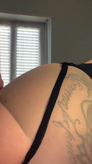 Hard with Ripped Pantyhose and Thong Shifted and Cumshot in Nylon