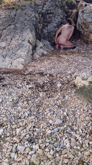 Mature Wife Dildo Play and Pissing at the Beach