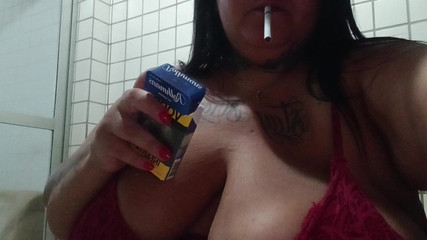 BBW Smoking on Your Balcony at Night
