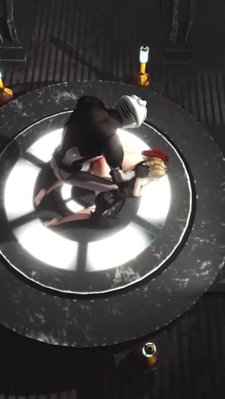 Hot sex in the sci-fi-lab. A sexy girl gets fucked by an android monster