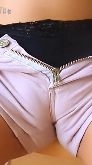 Homemade Latina Shorts and Panty Cameltoe