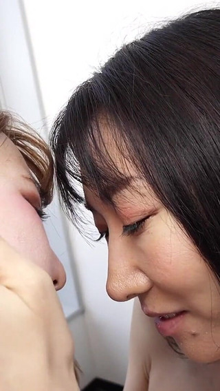 Hot Japanese Old and Young Lesbian Couple Have Sex in a Hotel Room