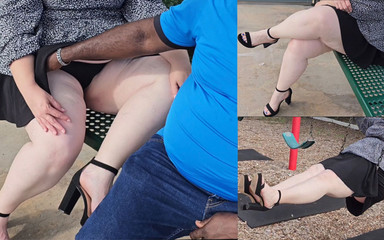 I Lifted My Mini Skirt and Opened My Legs for a Stranger at the Bus Stop to Rub My Pussy Through My Panty