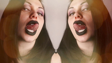 My black lips grab your attention!