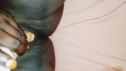 Big Booty Ebony Masturbating with A Dildo, big Black Dick Around