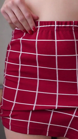 Tight Red Skirt Teasing Perfect Ass Student