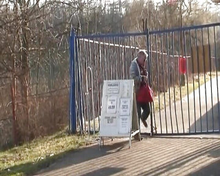 A Beautiful German Teen Gets Her Muff Sprayed by an Old Dude in Public