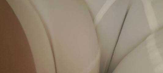 The Line of the MILF's Vagina Is Marked in Her Panties