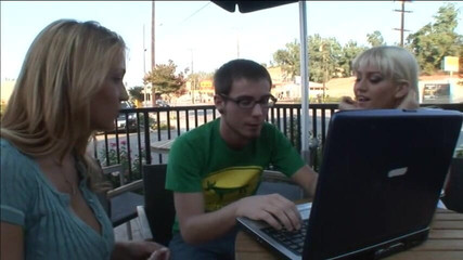 Blond with Huge Tits Rides Guy on Bed