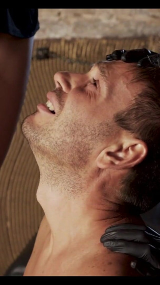 Dick laid under shoes