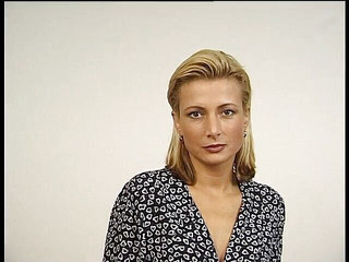 Blonde rubbing herself in front of the camera