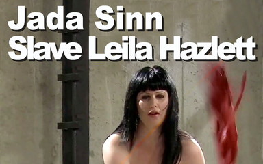 Jada Sinn & Slave Leila Hazlett Femdom Flogging Climax