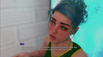 Comforting a Cute Stranger Girl Near Vending Maching as She Played a Bad Basketball Game Today