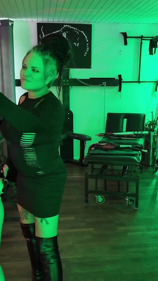 Lesbian Couple Dominated by Domina Dark