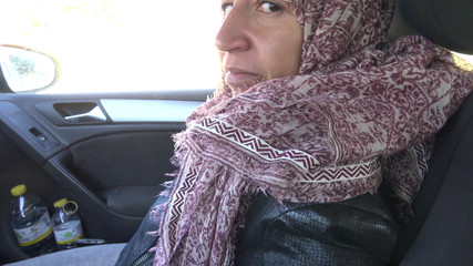 Turkish Muslim Woman Gives Perverted American Man a Handjob in His Car