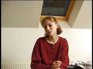 Green dildo rubbing on her clit