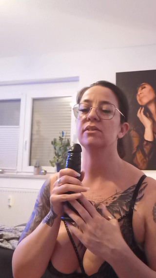 Sexy Tattooed Brunette Uses Her Dildo and Fingers to Please Wet Pussy