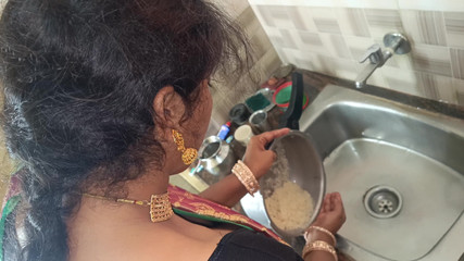 Desi Married Woman in the Kitchen