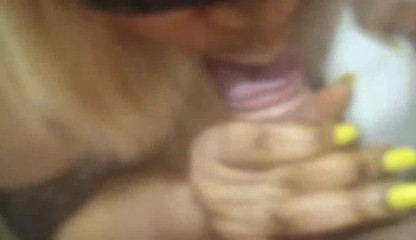 Ebony wife sucks and gets the sperm that she likes so much