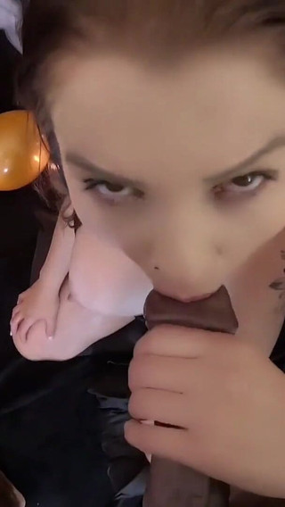 Agatha Mama on a BBC Fucking a Brazilian MILF's Halloween Jack O'lantern