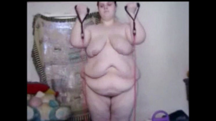 Thick house wife working out naked showing off her sexy body