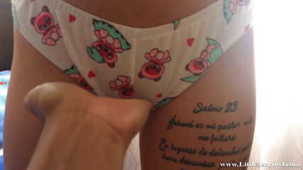 Creampie! Playing with my stepdaughter girl with super sexy panties