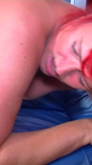 Red hair big boobs milf on mature cock...cum in mouth