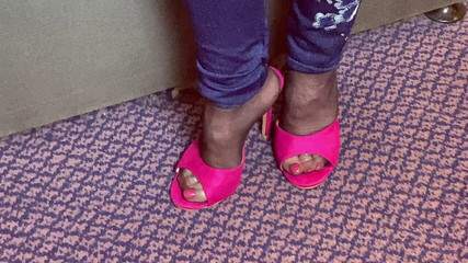 Mrs Mature Feet Wearing Her Stinky Old Black Work Tights