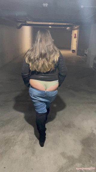 Butt Crack Walking in Parking