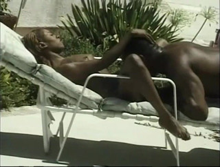 Sexy black couple love in the garden...pussy licking pussy fucking