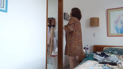 On the Beach I Wear a Bikini, Stepson Jerks off Watching Me