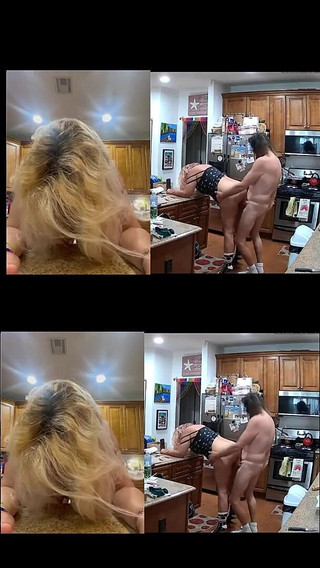 Quick Kitchen Blowjob, and Fucked From Behind
