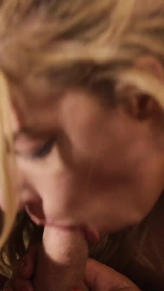 Stunning blonde babe loves sucking dick