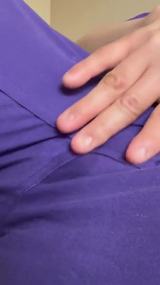 Purple Scrubs Bed Masturbation at Work