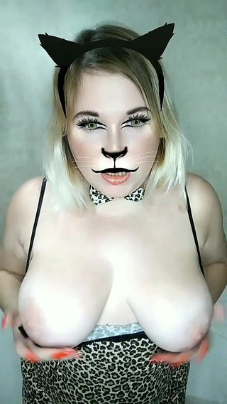 Chubby MILF in Cat Costume Big Tits