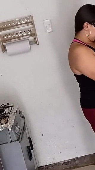 I Get Hired to Do Cleaning and I End up Showing My Cameltoe, Breasts and Sucking Cock.