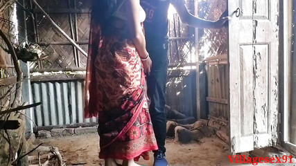 Red Saree Wife Outdoor Blowjob