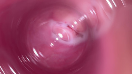 Camera deep inside Mia's teen creamy pussy