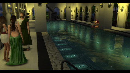 The Blissful Simmers_sims in Rome Bath House Sex Day