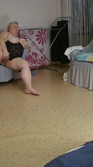 Fat Woman Fingering Her Tits and Pussy with Her Hands