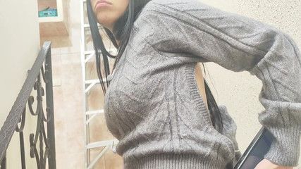 I Convinced My Beautiful Slutty Step-cousin to Go up to the Bathroom to Take Out My Hot Semen