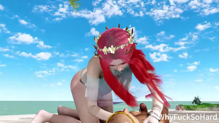 3D Red Head Asian Slut with Sexy Lingerie Sit on the Big Cock