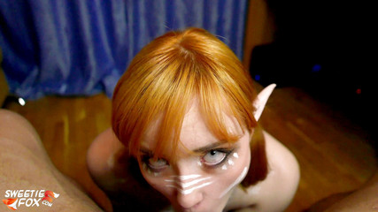 Man fast facefuck Ahegao face babe - cum in mouth