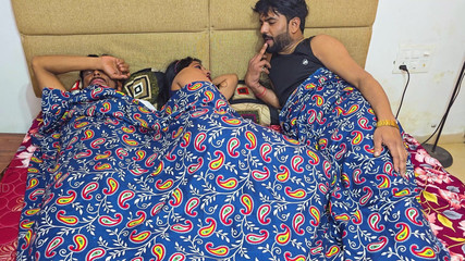 Indian Swastika Dewar Squats While Her Husband on Bed