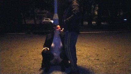 A Slut Wife Drinks a Piss in A Public Park